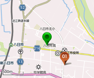 滋賀県東近江市周辺の予約できる駐車場の地図